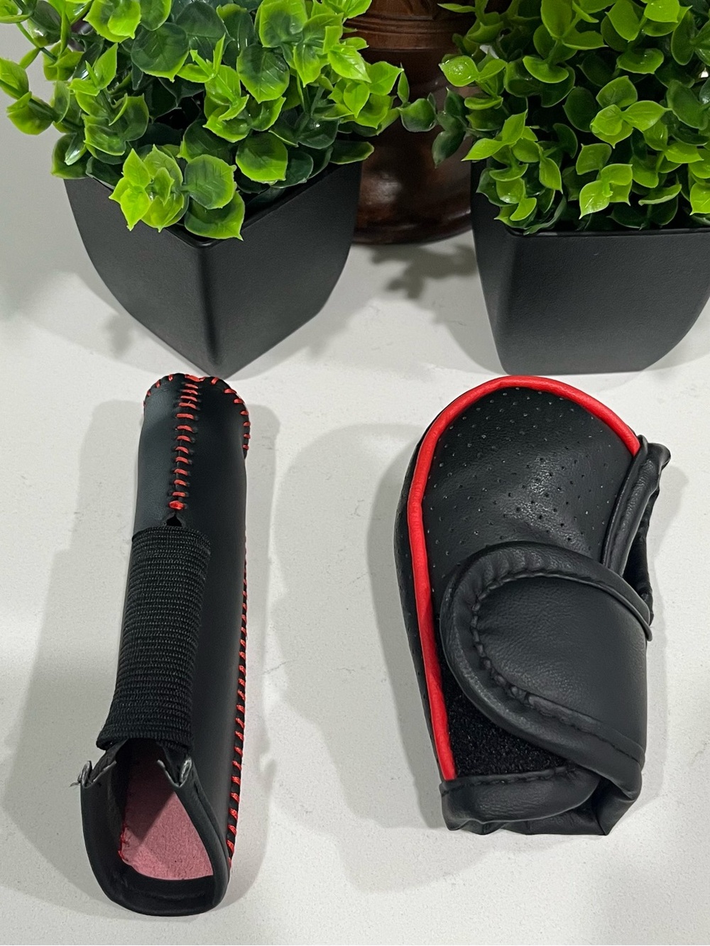 2 piece car accessories black and red
